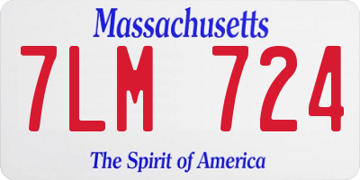 MA license plate 7LM724