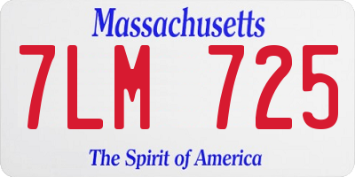 MA license plate 7LM725