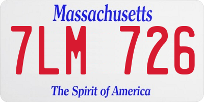 MA license plate 7LM726