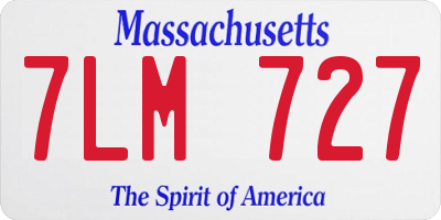 MA license plate 7LM727