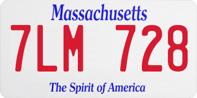 MA license plate 7LM728