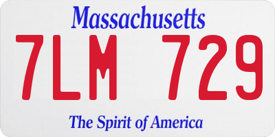 MA license plate 7LM729