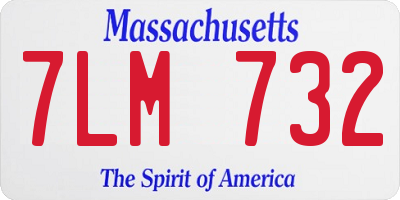 MA license plate 7LM732