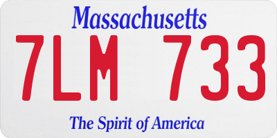 MA license plate 7LM733
