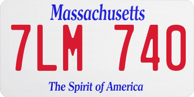 MA license plate 7LM740