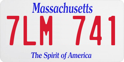 MA license plate 7LM741