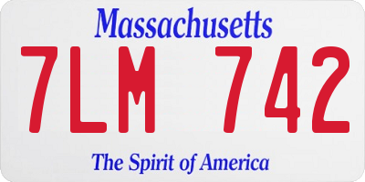 MA license plate 7LM742