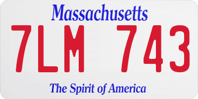 MA license plate 7LM743