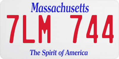 MA license plate 7LM744