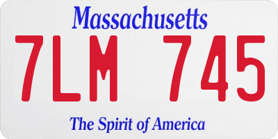 MA license plate 7LM745