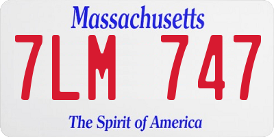 MA license plate 7LM747