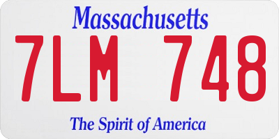 MA license plate 7LM748