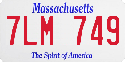 MA license plate 7LM749