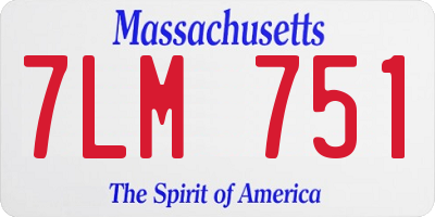 MA license plate 7LM751