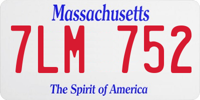 MA license plate 7LM752