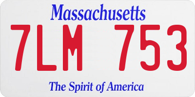 MA license plate 7LM753