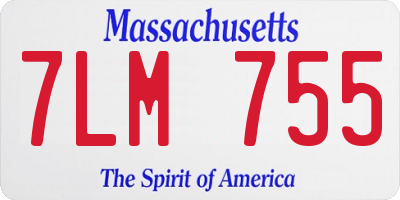 MA license plate 7LM755