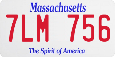 MA license plate 7LM756