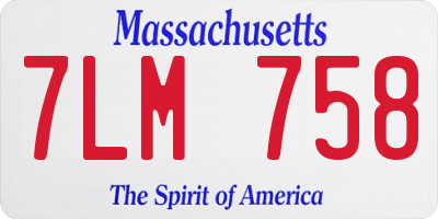MA license plate 7LM758