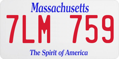 MA license plate 7LM759