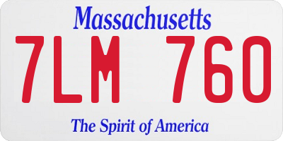 MA license plate 7LM760