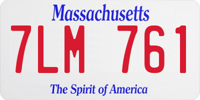 MA license plate 7LM761