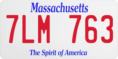 MA license plate 7LM763