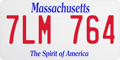 MA license plate 7LM764
