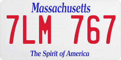 MA license plate 7LM767