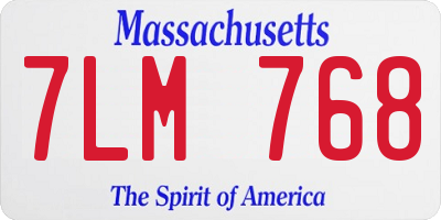 MA license plate 7LM768