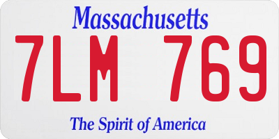 MA license plate 7LM769
