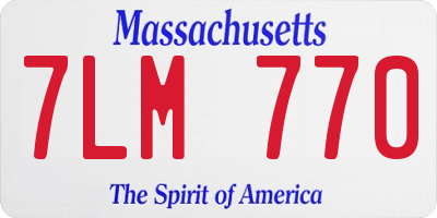 MA license plate 7LM770