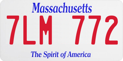 MA license plate 7LM772