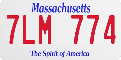 MA license plate 7LM774