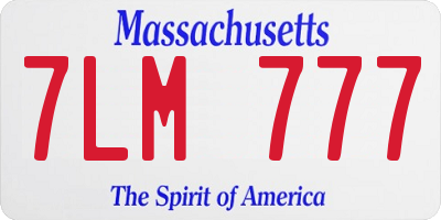 MA license plate 7LM777