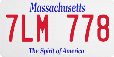 MA license plate 7LM778