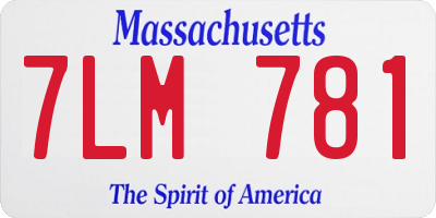 MA license plate 7LM781