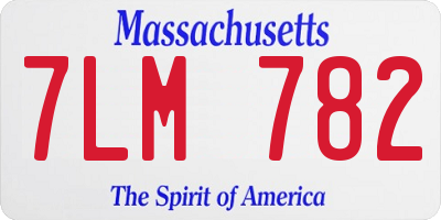 MA license plate 7LM782