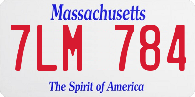 MA license plate 7LM784