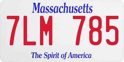 MA license plate 7LM785