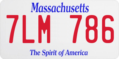 MA license plate 7LM786