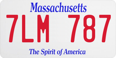 MA license plate 7LM787