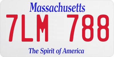 MA license plate 7LM788