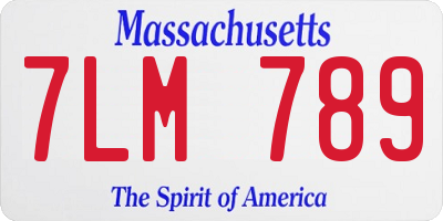 MA license plate 7LM789