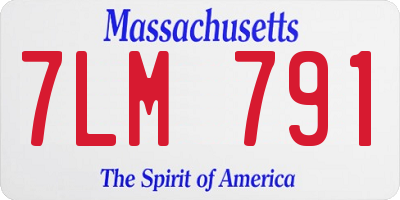 MA license plate 7LM791
