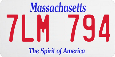MA license plate 7LM794