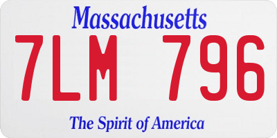 MA license plate 7LM796