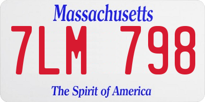 MA license plate 7LM798