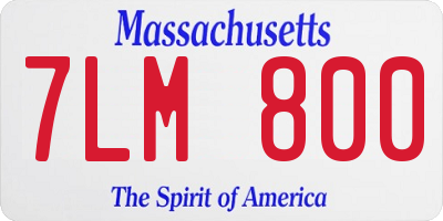 MA license plate 7LM800