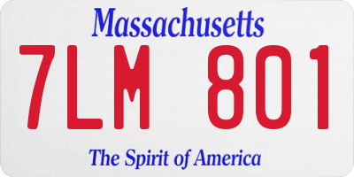 MA license plate 7LM801
